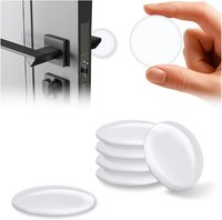 TüRstopper Wand Selbstklebend Set, 12 StüCk, Wandpuffer Weiß Rund 42X10Mm, Silik