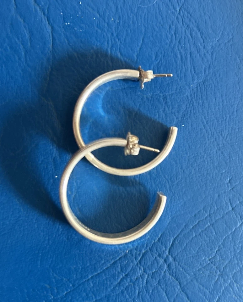 Tiffany & Co Plata 1837 28mm Estrecho Mediano Aro Pendientes Caja Bolsa 3mm Foto 3 de 3