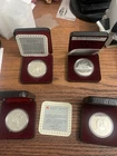 Lot Of 4 Canada silver dollar 50% Fine Silver.  Box And COA 1.5 Oz Total Silver