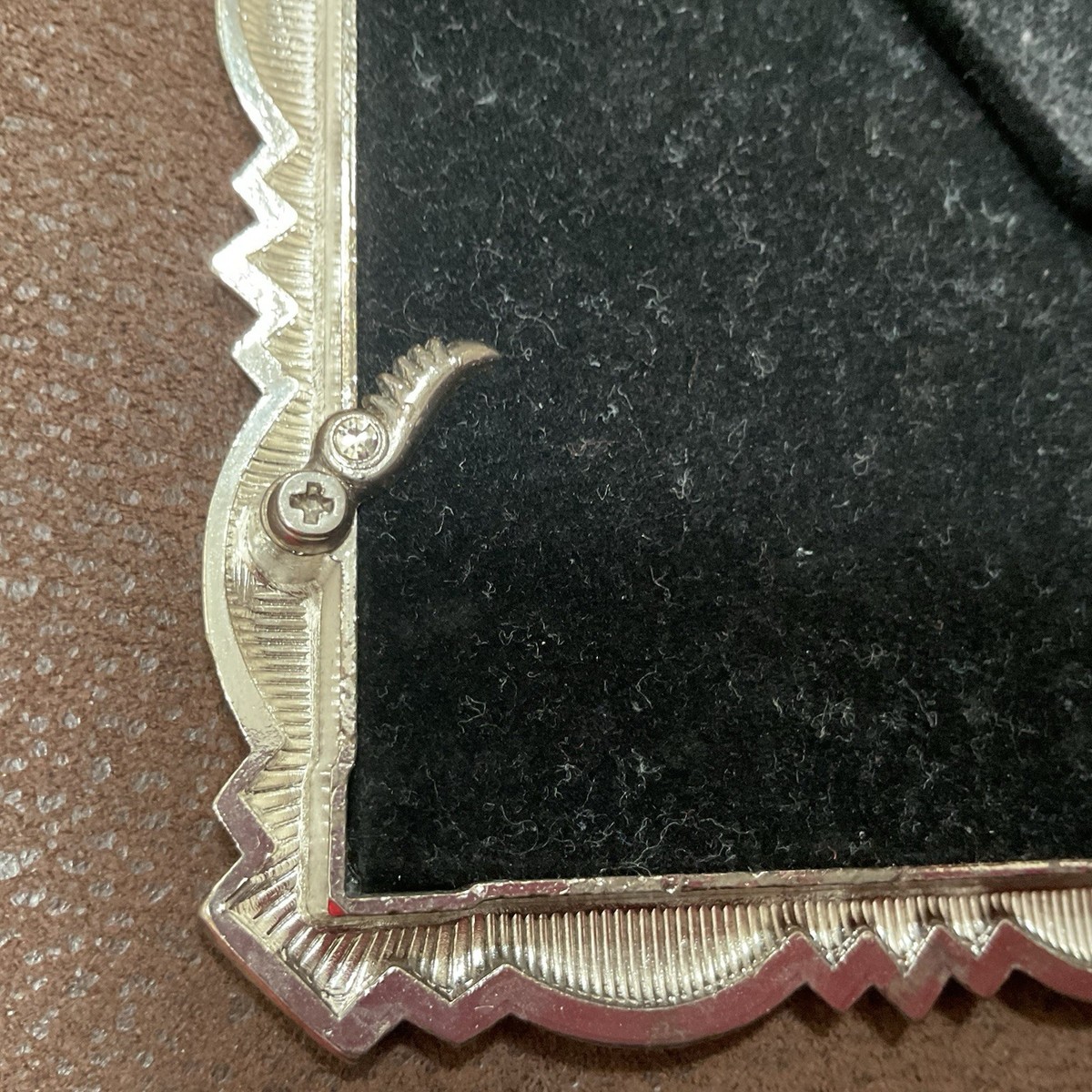 Art Deco Diamond Rhinestones Photo Picture Frame Vintage