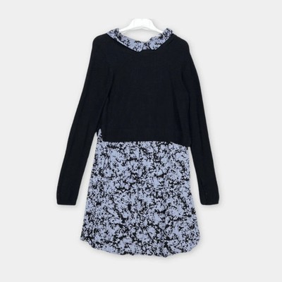 Seraphine Strickkleid Damen Gr. 38 Schwarz Blau 2-teilig Umstandskleid