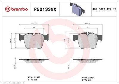 BREMBO Bremsbelagsatz Scheibenbremse XTRA LINE - Ceramic P50133NX für MERCEDES