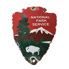 Vintage National Park Sign - 7" Gas Service Station Pump Porcelain Arrow Sign