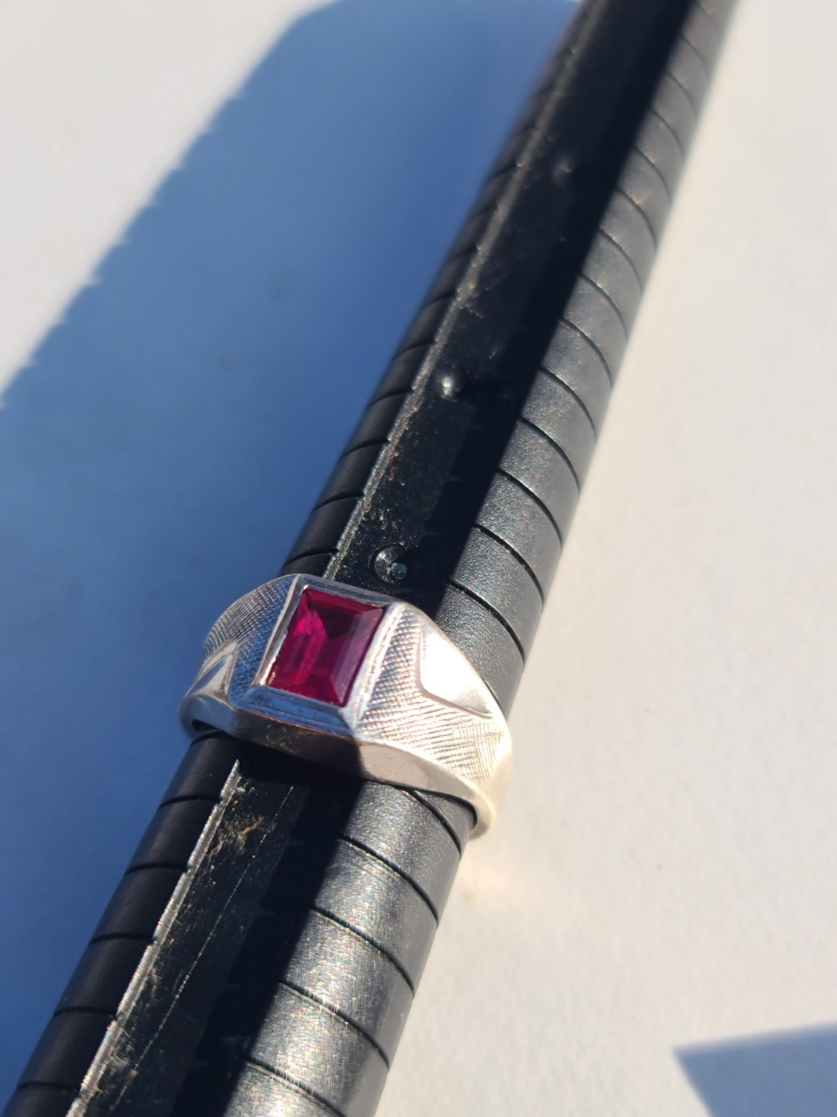 Sterling 925 Solid Silver Lab-Created Pink Sapphi… - image 2