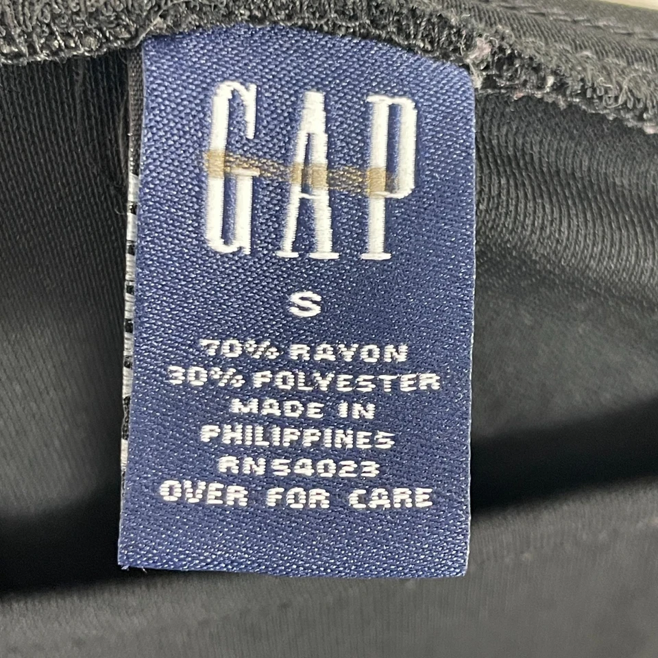 Falda midi negra pequeña vintage Y2K años 90 Gap para mujer elástica abertura lateral Foto 3 de 4