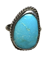 Vintage sterling silver turquoise Southwest Native style ring size 4.75