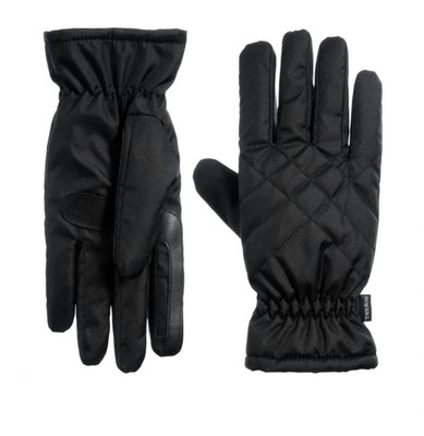Isotoner women's sleekheat glove with quilting Black