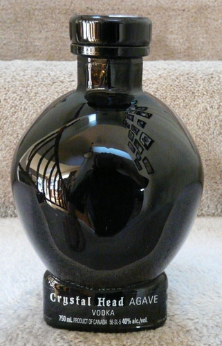 Crystal Head Blue Agave Vodka Empty 750ml Black Skull Bottle - Picture 3 of 7