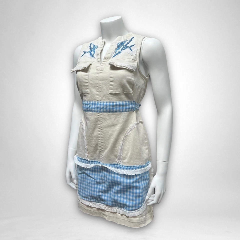 VTG Retro Dress Cottagecore Prairiecore XS Apron Modest Trad Wife Mom Handmade - Image 3 of 4