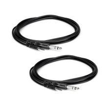 Hosa CSM110-TWO-K 10' 3.5mm TRS Male - 1/4 TRS Male Audio Cable 2 Pack Bundle