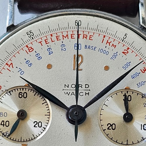 NORD WATCH-CRONO-MANUALE-ARGENTO 0,800-FEBA-ANSE FISSE-BICOLORE-LANDERON 48-RARO - Foto 21 di 24