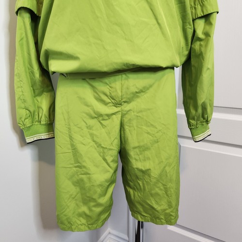 Chaqueta corta de golf deportiva Escada verde neón 2 piezas Athleisure 40 10 mediana Y2K - Imagen 20 de 22