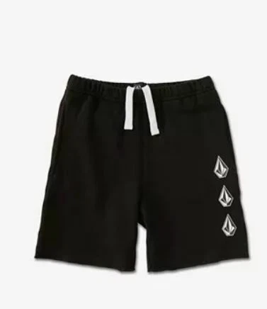 Volcom Little Boys Black Iconic Stone Fleece Shorts, Medium - Image 2 of 3