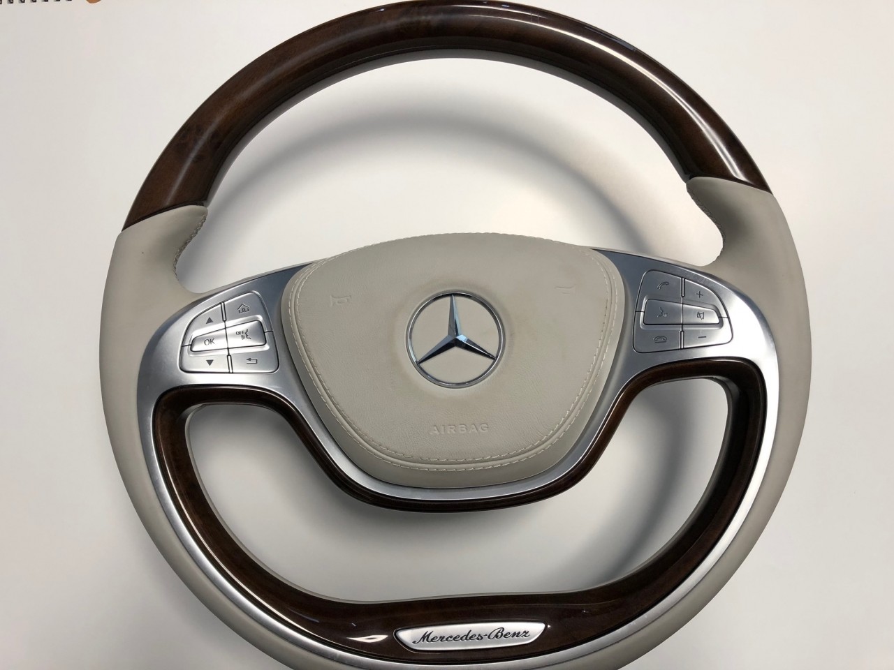 Original Mercedes Lenkrad S-Klasse W222 Holz-Lederlenkrad 