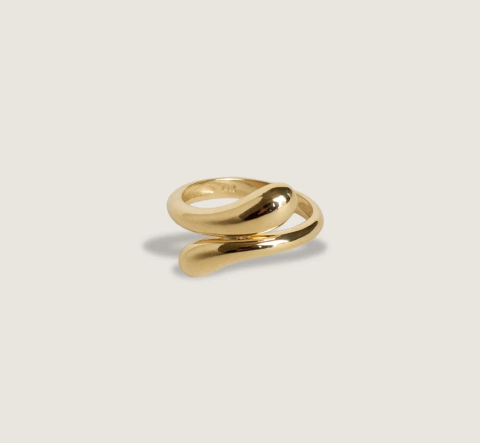 Anillo envolvente Kinn Studio Willow en oro amarillo de 14k talla 6 cruzado audaz Foto 4 de 4