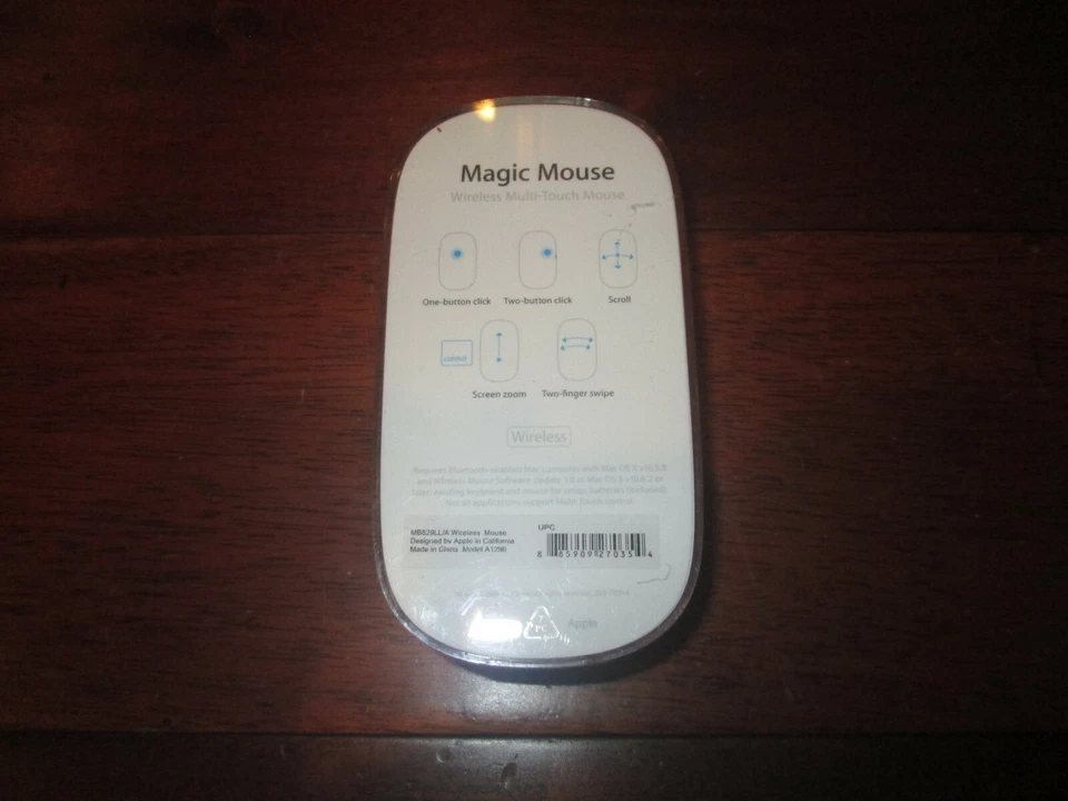 NEW Apple Bluetooth Magic Mouse Wireless A1296 MB829LL/A GENUINE OEM SEALED - Image 2 of 2