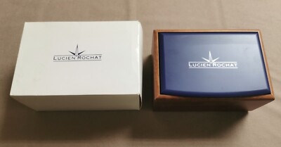 Lucien Rochat vintage maxi wooden and plastic watch box complete outer box