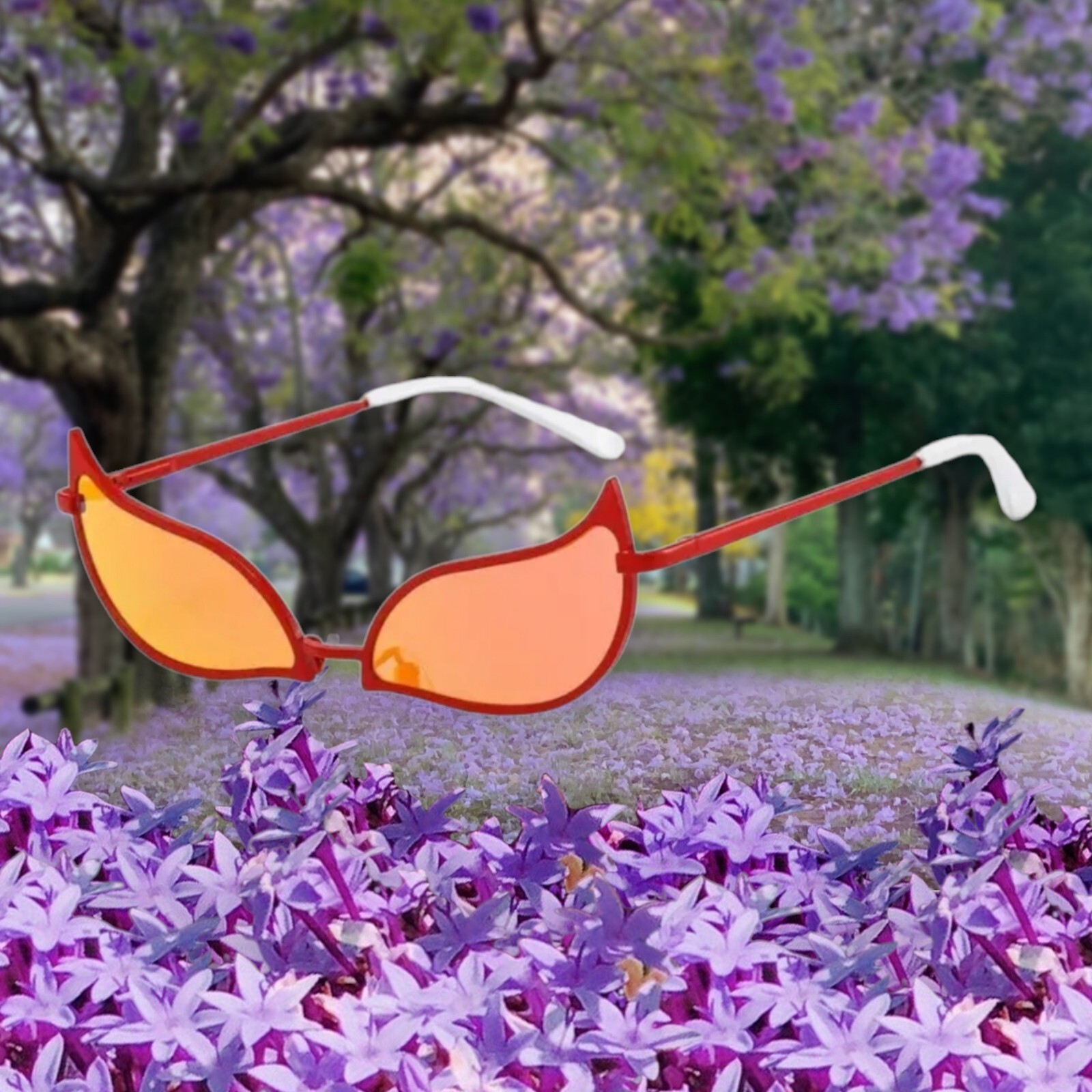 Cat Eye Sunglasses Cosplay vintage Sun Glasses Costume Anime Party LSD-image