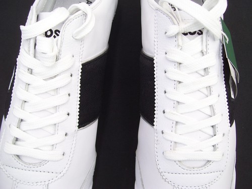 LACOSTE MENS SHOES US 8 SNEAKERS TOURELLE BP SPM WHITE BLACK SILVER - Picture 5 of 12