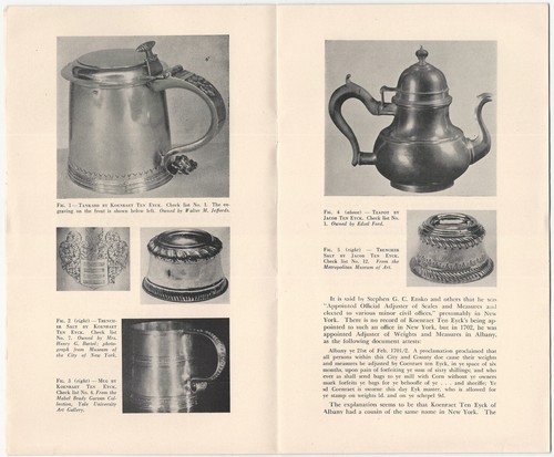Antique American Ten Eyck Silversmiths New York Colonial Silver -Cutten Offprint