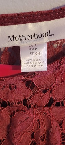 Motherhood Maturity Mauve Boohoo Scalloped Lace Mini Dress Size Small - Picture 17 of 18