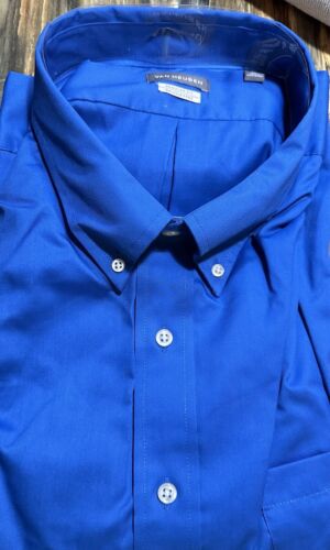 Van Heusen Men’s Blue Dress Shirt Royal Blue NWT 3XL Long Sleeve | eBay