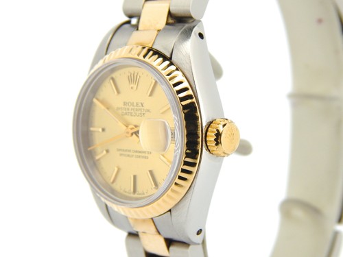 Rolex Datejust Ladies 2Tone Gold Stainless Steel Watch Champagne Dial 69173 - Picture 3 of 6