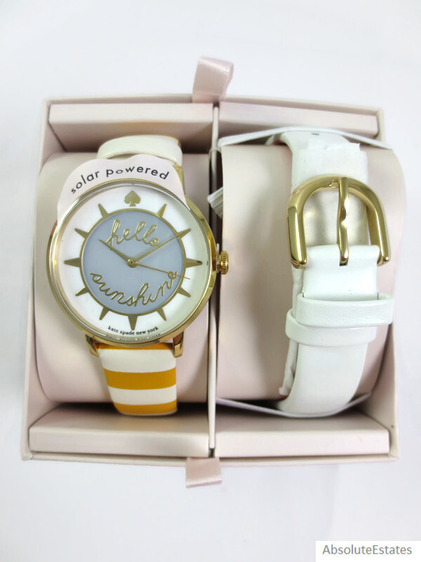 NEW Kate Spade Metro Solar Powered Hello Sunshine Watch Set NEW Kate Spade Metro Solar Powered Hello Sunshine Watch Set