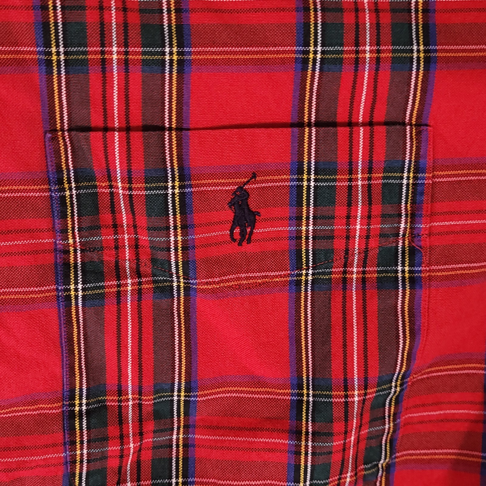 Camicia grande vintage Ralph Lauren Oxford uomo grande rossa a quadri con bottoni pony