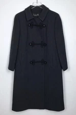 VTG 40s 50s Strawbridge & Clothier Wool Long Overcoat Peacoat Modern Lady Gray