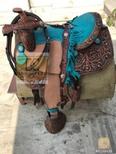 Western Leather Barrel Horse Saddle Tack Set 10" to 18" Free Shipping