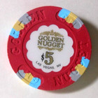 $5.00 CASINO CHIP "GOLDEN NUGGET CASINO" LAS VEGAS, NEVADA — photo 2