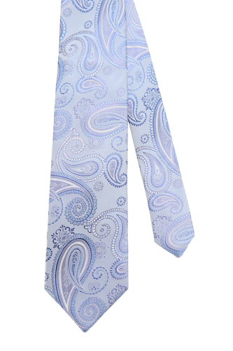 BAUMLER Tie Men's 148 X 8 CM Silk Tied Paisley Embroidered Blue - Picture 4 of 8