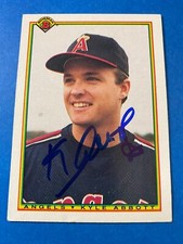KYLE ABBOTT 1990 BOWMAN #287 AUTO IP SIGNED CALIFORNIA ANGELS PHILLIES ROOKIE
