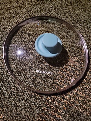 Replacement Pot Lid, GREEN + LIFE Glass  9.25'' Cool Knob Handle Teal, Lid Only