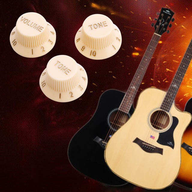 Cream Guitars Strat Knob 1 Volume 2 Tones Control Knobs for Fender