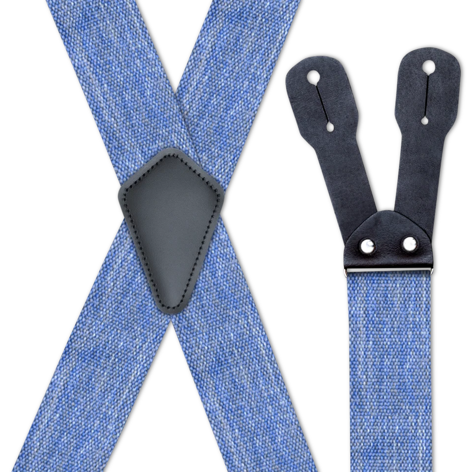 Tirantes para hombre - estilo X, material de alta resistencia, botones gruesos, hechos en EE. UU. Foto 2 de 4