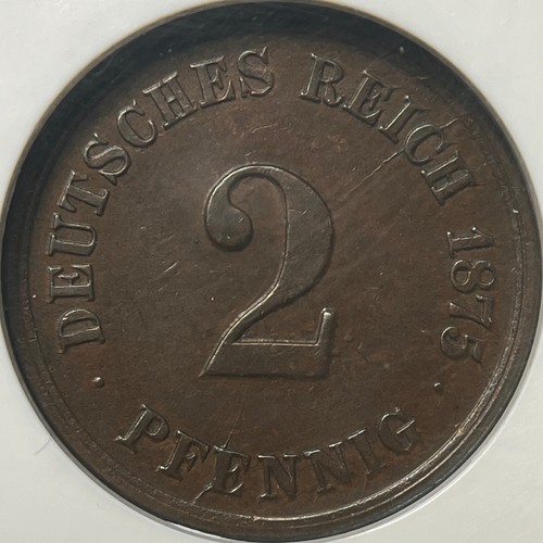 GERMANY. 1875, 2 Pfennig, G - NGC AU55 - Empire, Karlsruhe - Picture 6 of 8