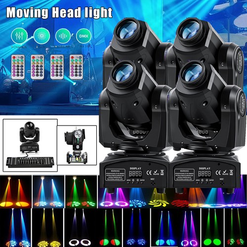 4x U`King 120W LED RGBW 8 Gobo Moving Head DMX Strahl Bühnenlicht DJ Spot Remote - Afbeelding 19 van 19