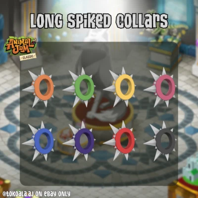 Animal Jam Classic AJC Rare Long Spiked Collars *READ DESC*