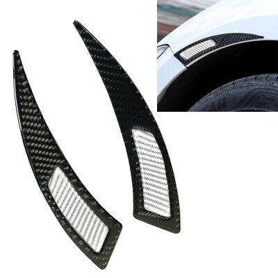 Real Carbon Fiber Silver Anti-Collision Strip Wheel Eyebrow Trim Cover DJC A