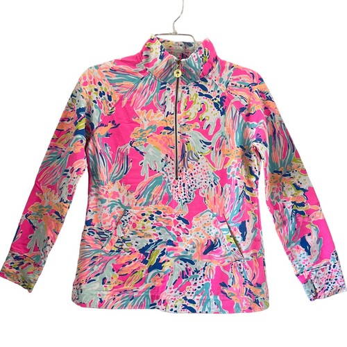 Lilly Pulitzer Extra Small Skipper Popover in Tiki Pink Sunken Treasure Zipper