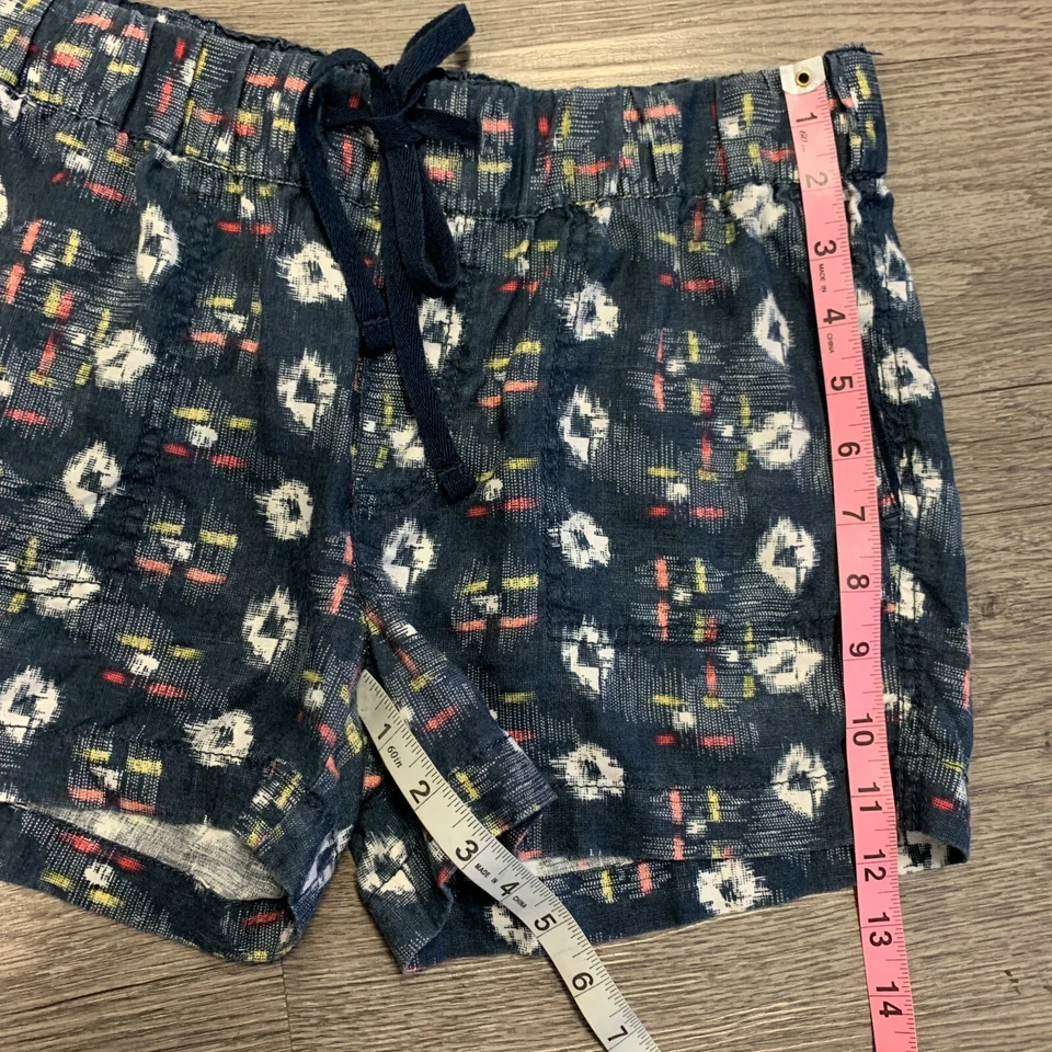 Pantalones Cortos Caslon Estampado Lino Para Mujer Petite XS Cordón Informales Bolsillos 3" Entrepierna Foto 4 de 4