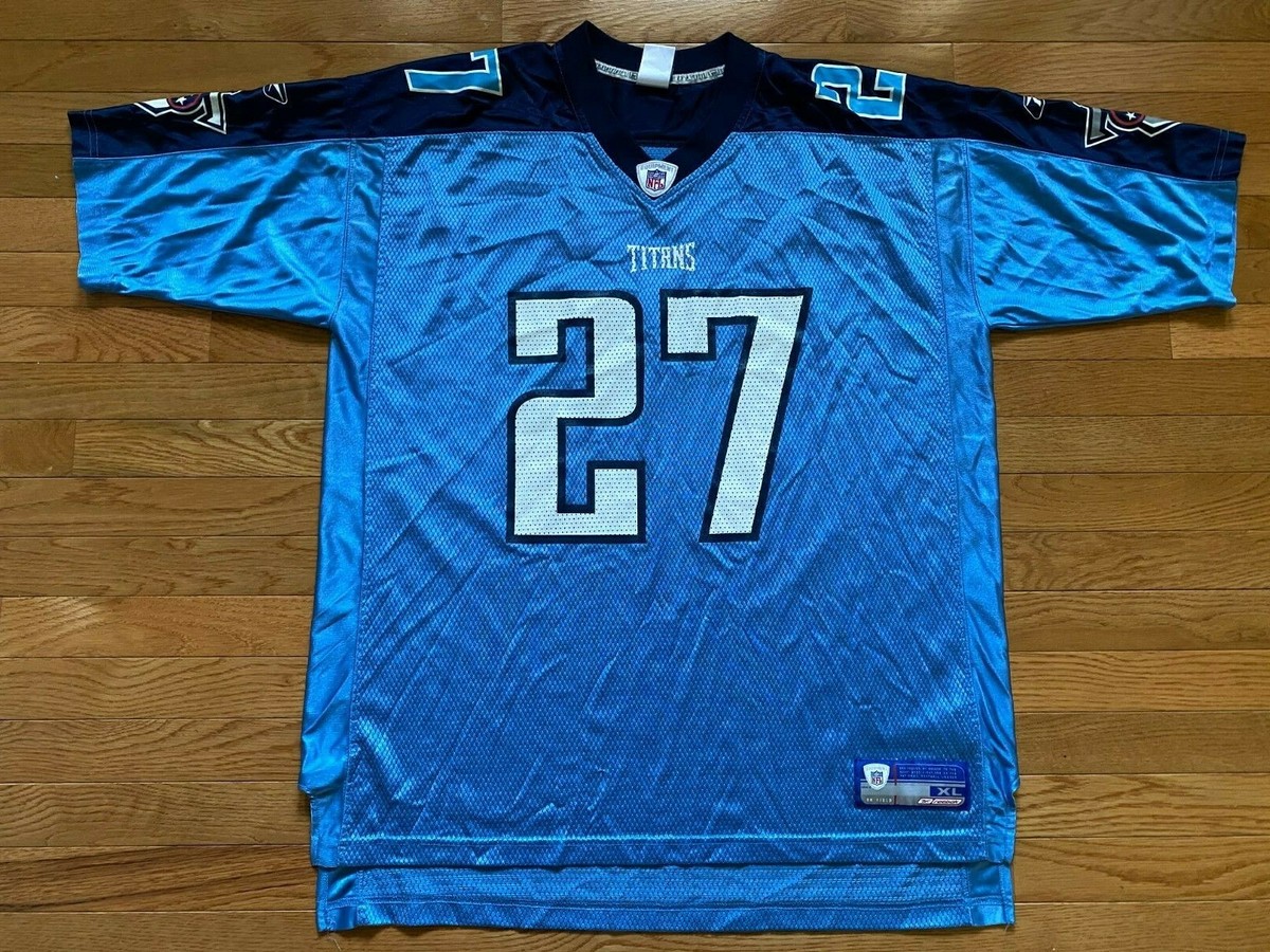 Vintage Eddie George #27 Tennessee Titans NFL Reebok Blue Jersey