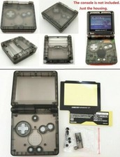 GBA SP Game Boy Advance SP Replacement Housing Shell Clear Black GLASS