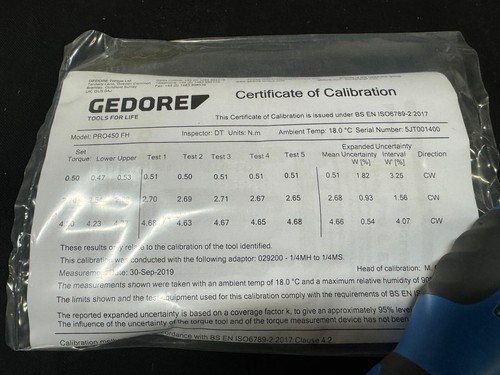 NUEVO Destornillador de par Gedore Pro 450 FH, 0,5 A 4,5 N-M - Imagen 4 de 4