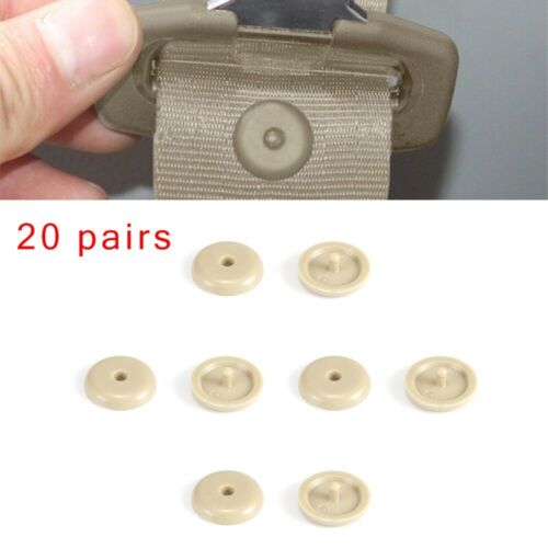 Prevent Slip offs with Easy Clip On Seat Belt Button Buckle Stop Beige - Foto 1 di 8