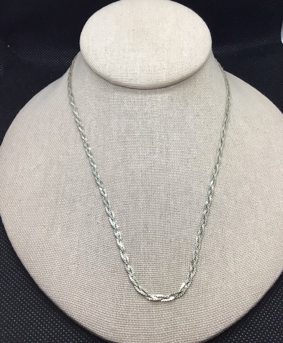 アクセサリー Vintage silver925 necklace Vintage Sterling Silver 925 Braid Design Necklace 18