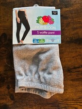 Fruit of the Loom Women's Thermal Waffle Pant size XS 0-2 Grey New