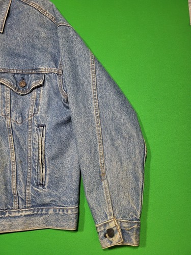Vintage 80s 90s Levis Medium? Denim Blue Jean Trucker Mens Jacket Made USA - Picture 6 of 18
